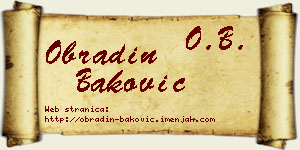 Obradin Baković vizit kartica